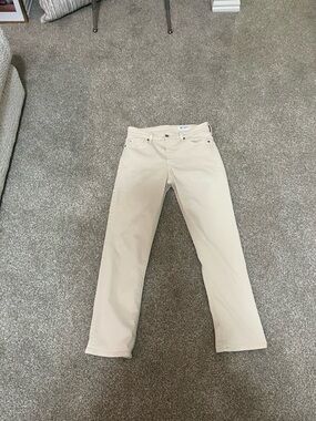 Cream Cropped AG Jeans